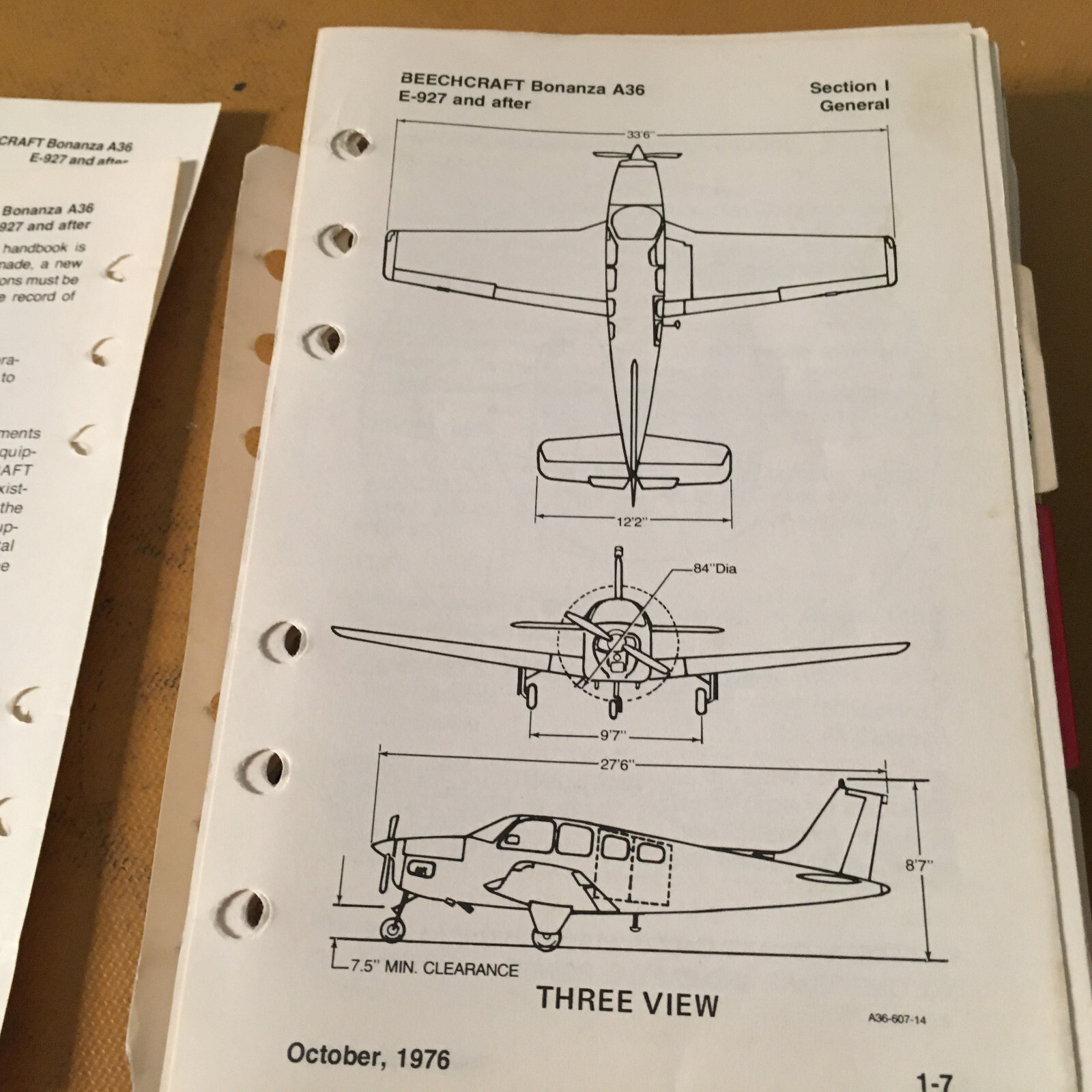 Beechcraft Bonanza A36 Pilot's Operating Manual, sn E-927 thru E-2110