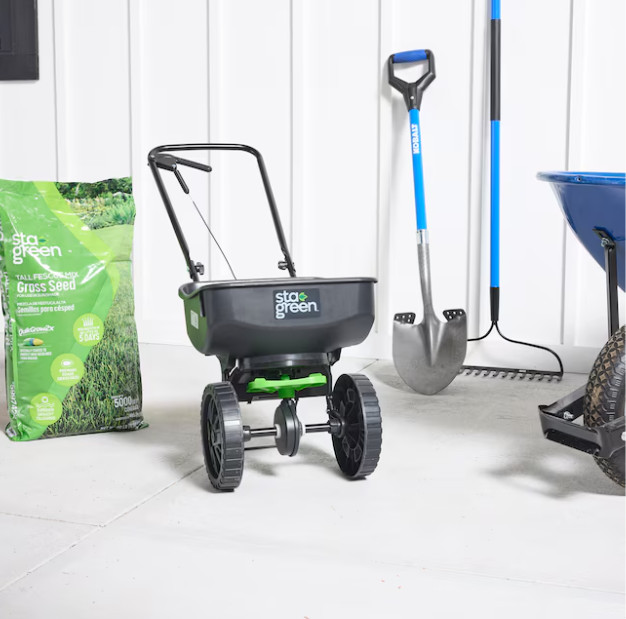 Sta-Green Precision Broadcast Spreader 20-lb Capacity Compatible with Ice Melt..