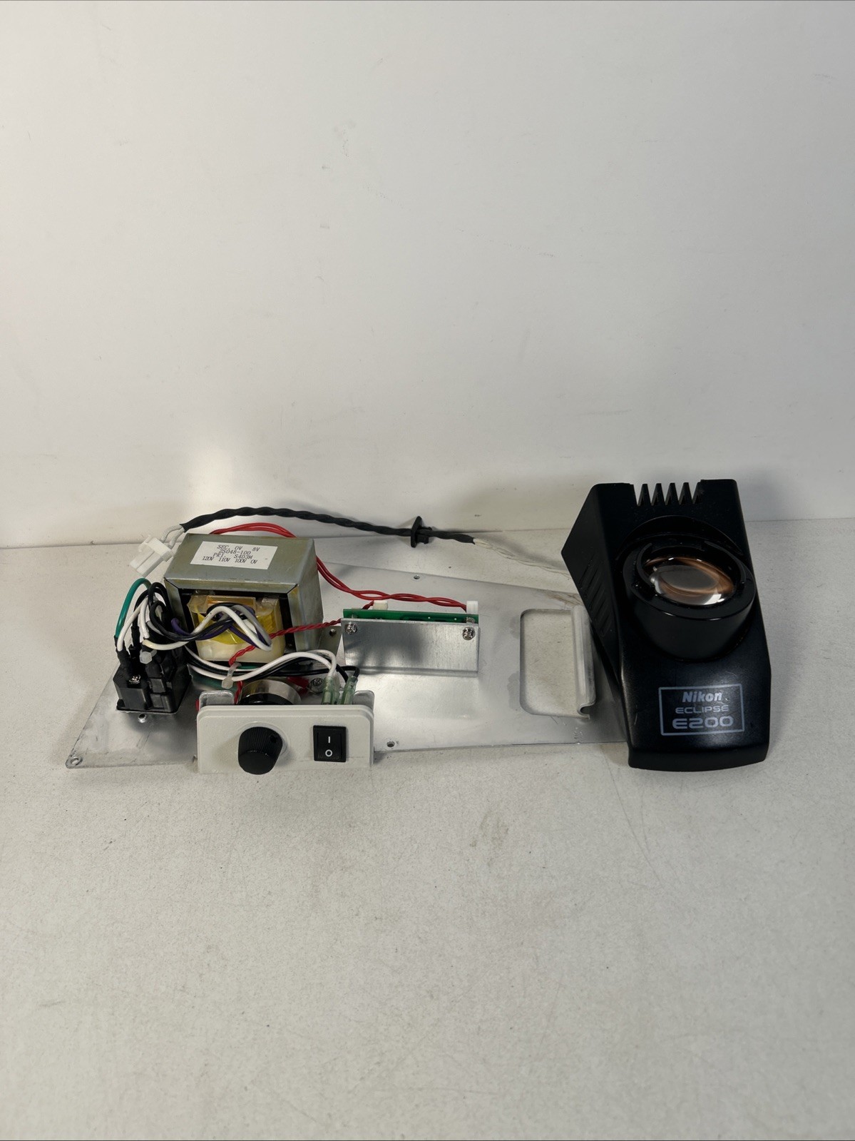 Nikon Microscope E200 LED Power Supply, Lamp, Switch, cover &  Rheostat Assembly