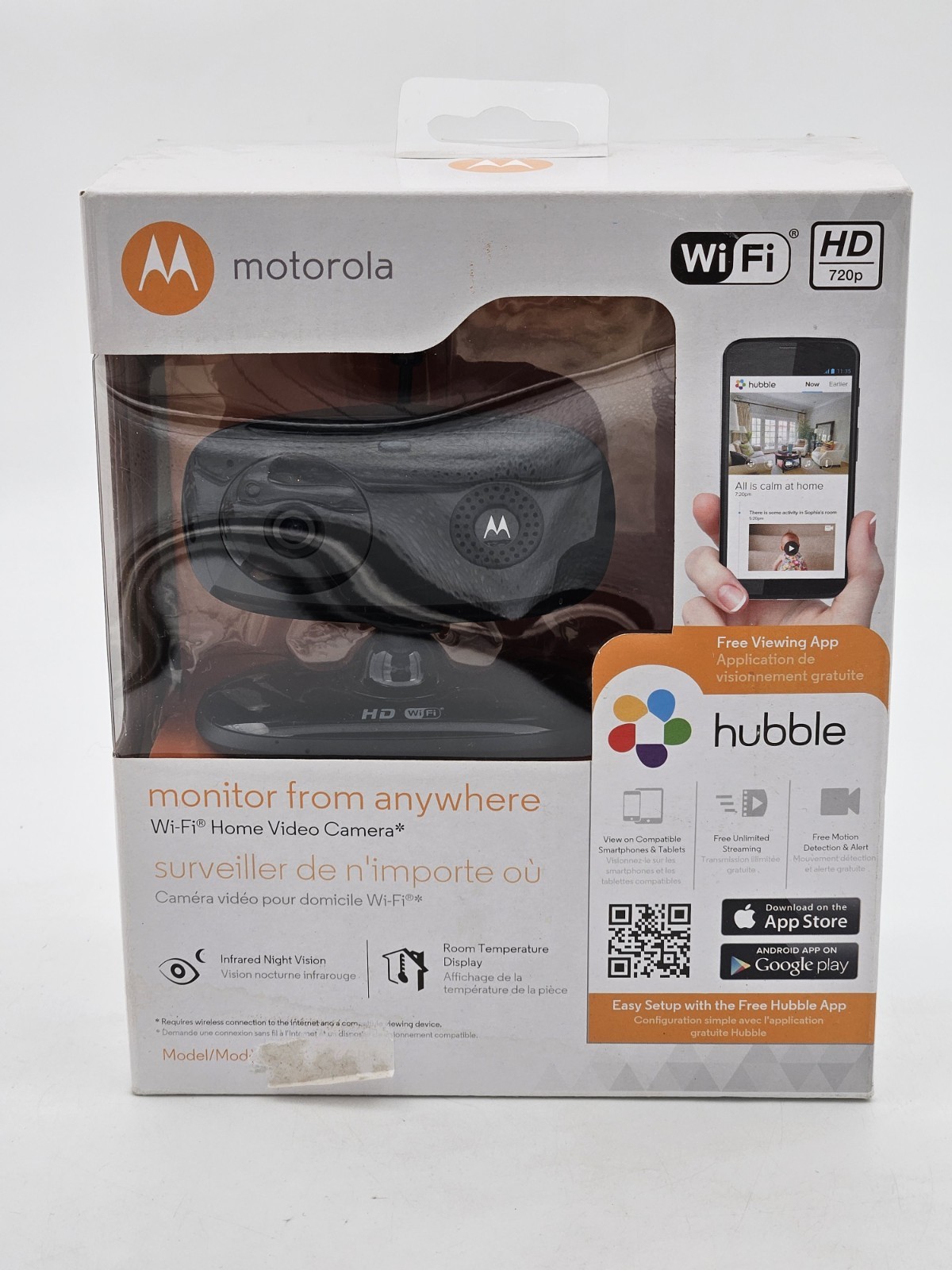 NEW Motorola Home Monitoring Video Camera FOCUS66-B Wi-Fi HD