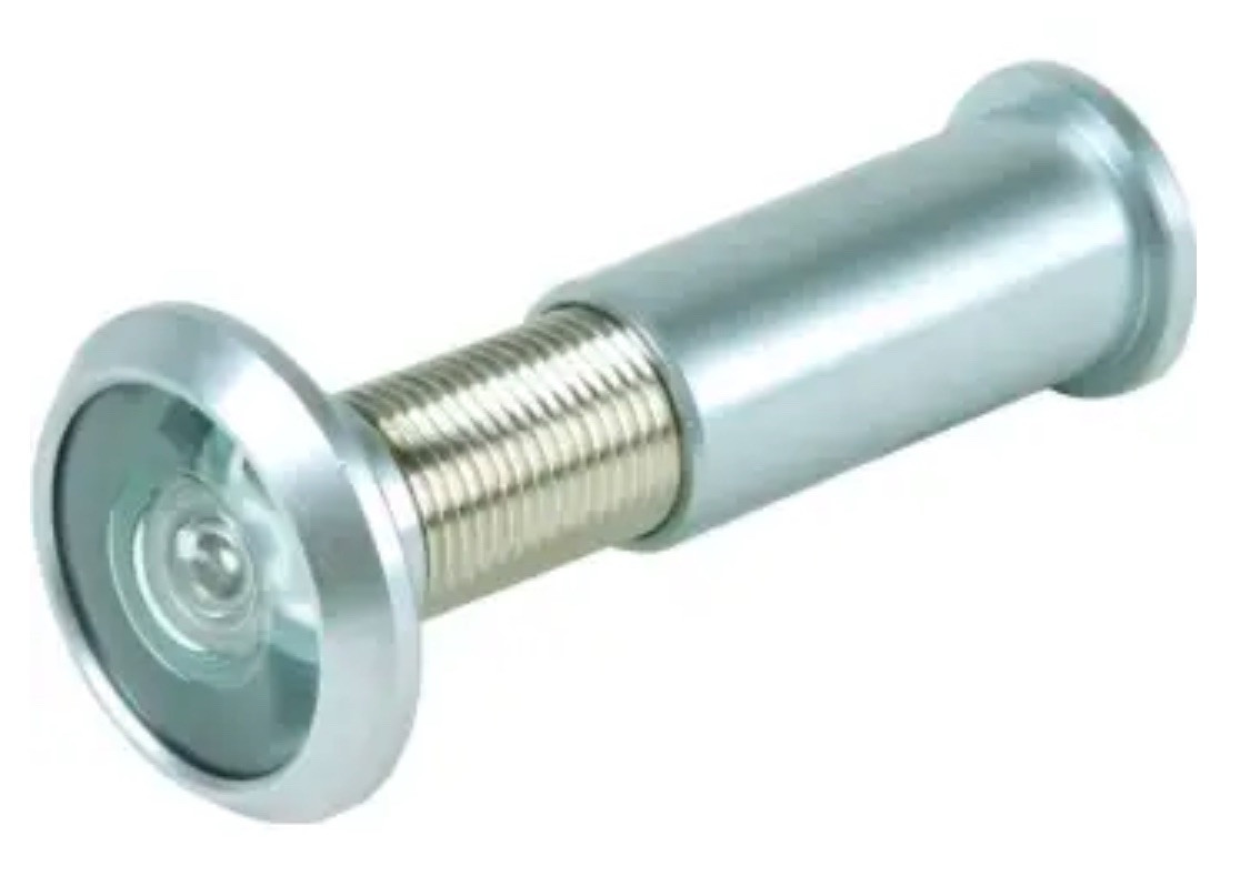 190 Degree Fire Rated Door Viewer Satin Chrome Peep Hole # 874140