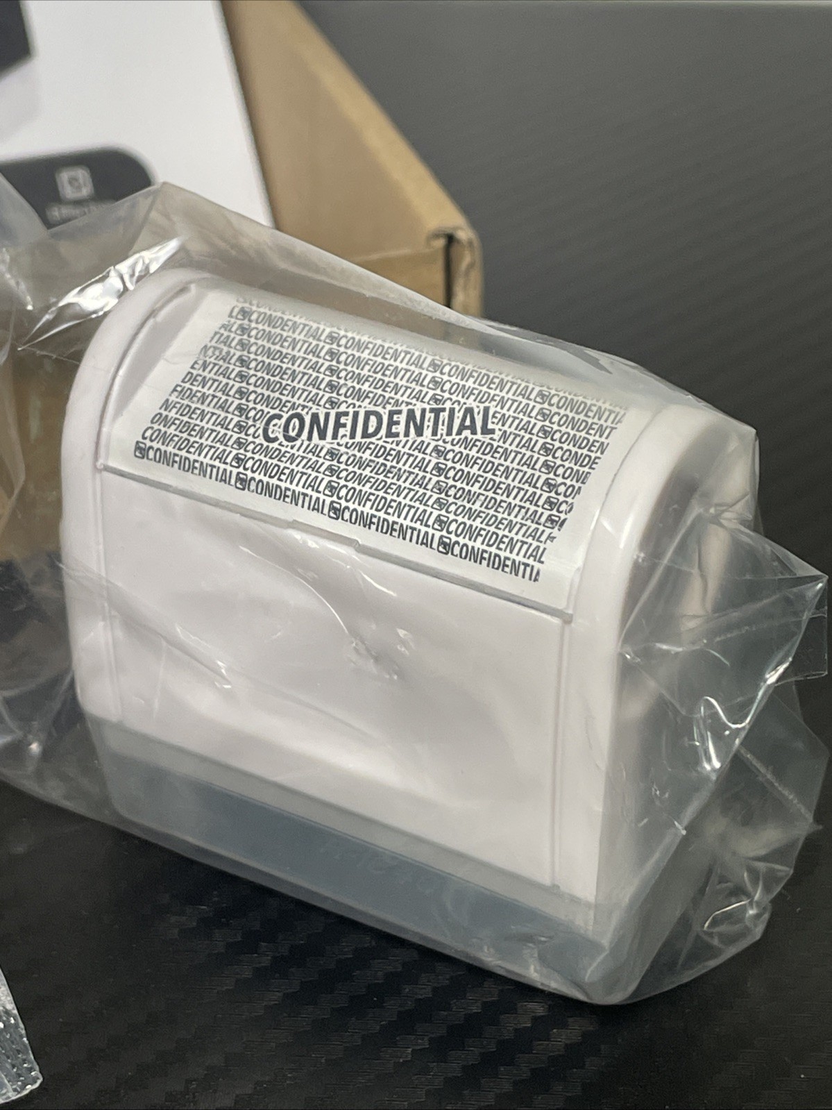 Identity Theft Protection Roller Stamp + 9 Refill Inks White New Free Shipping