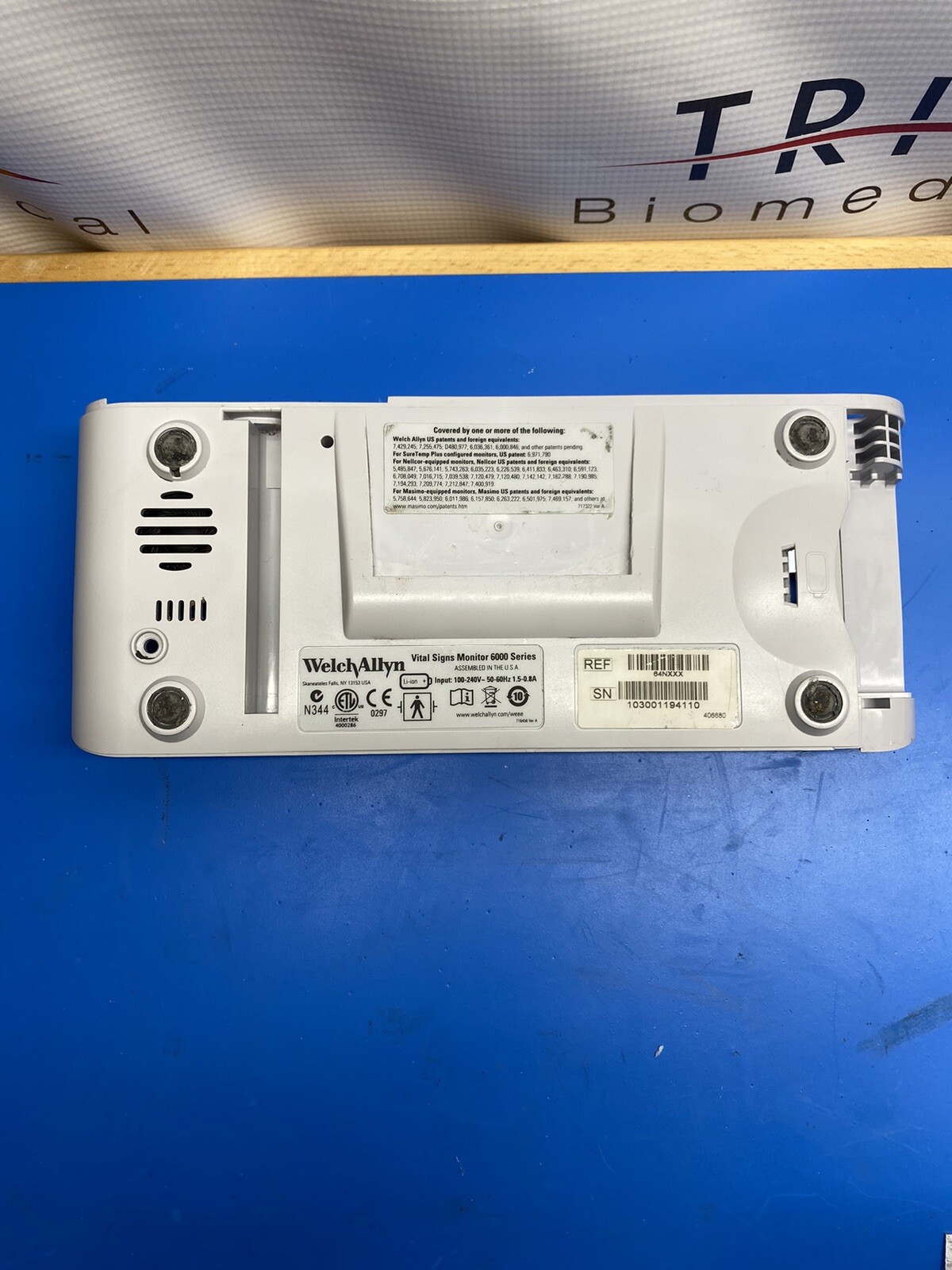 103379 Welch Allyn 6000 Series Connex Bottom Housing Assembly