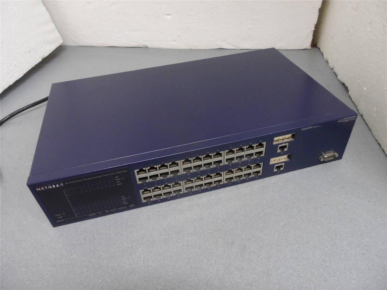 Netgear FSM750S 48 Port 10/100 Mbps Managed Stackable Switch With 2 GBIC Ports