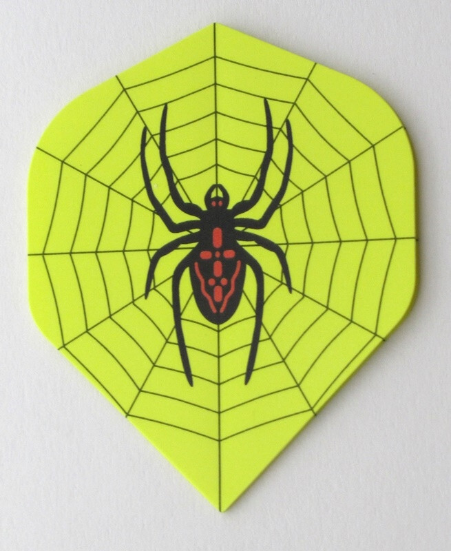 BLACK WIDOW (Yellow) Standard Dart Flights 5 sets (15 flights) 75 Micron tracked