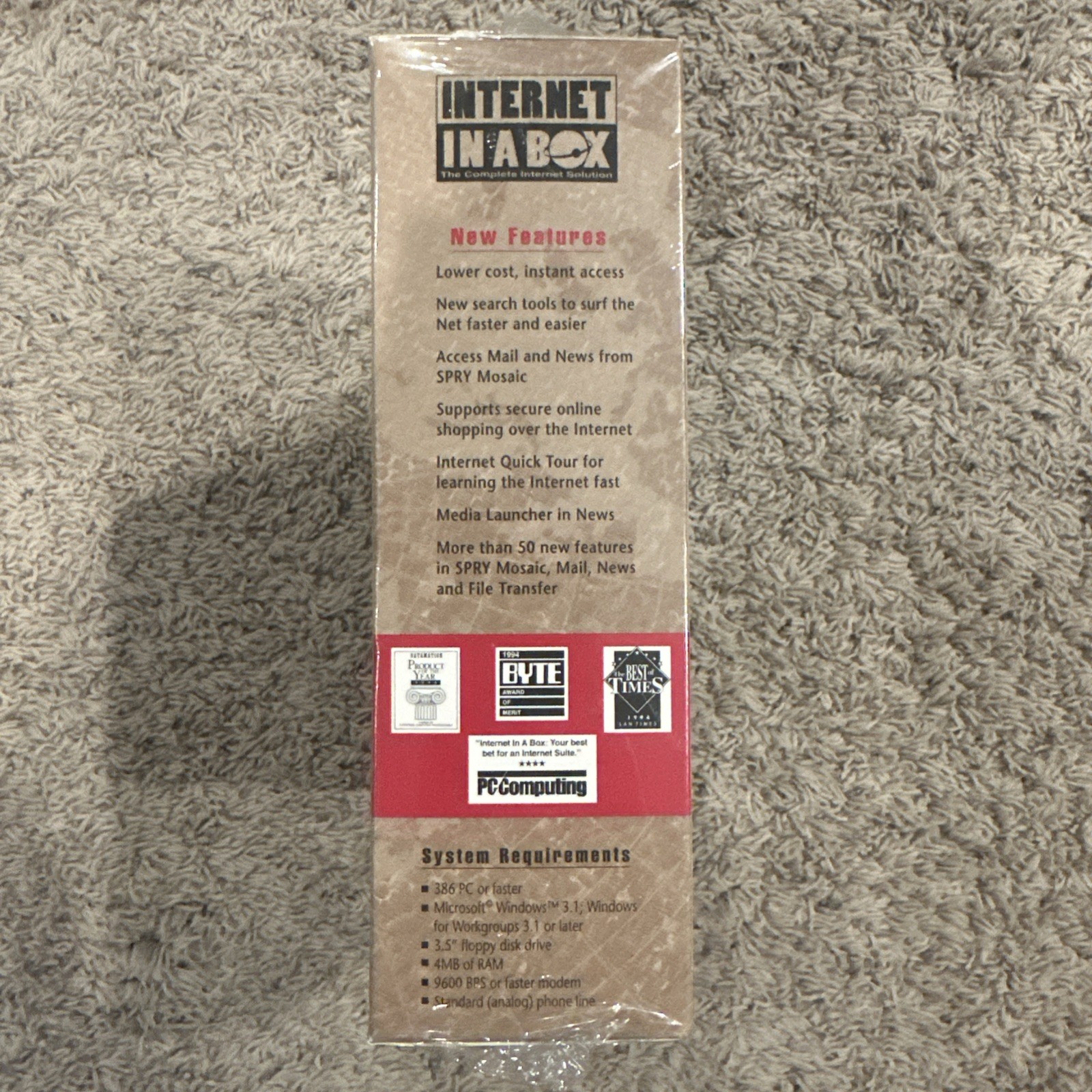 Vintage Sealed 1995 Spry Internet In A Box Version 2.0 Windows 3.1 Or Later