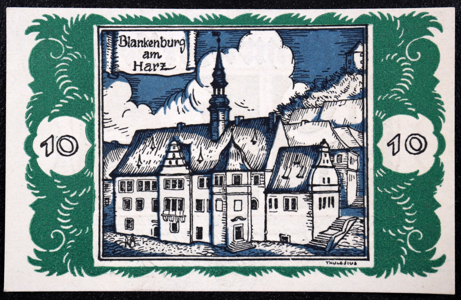BRAUNSCHWEIG 1921 "Bad Blankenburg" RARE 10 Pfennig German Notgeld