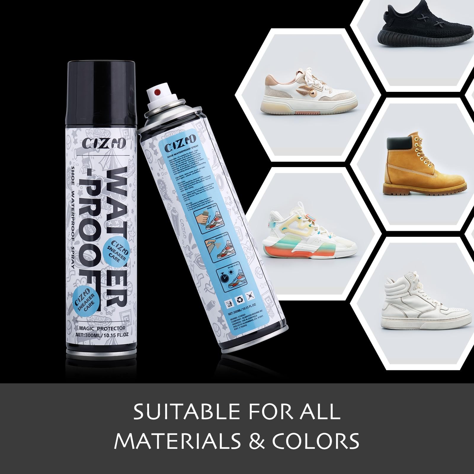 COZGO Protect Shoe Protector Spray, Rain & Stain Waterproof Nano...