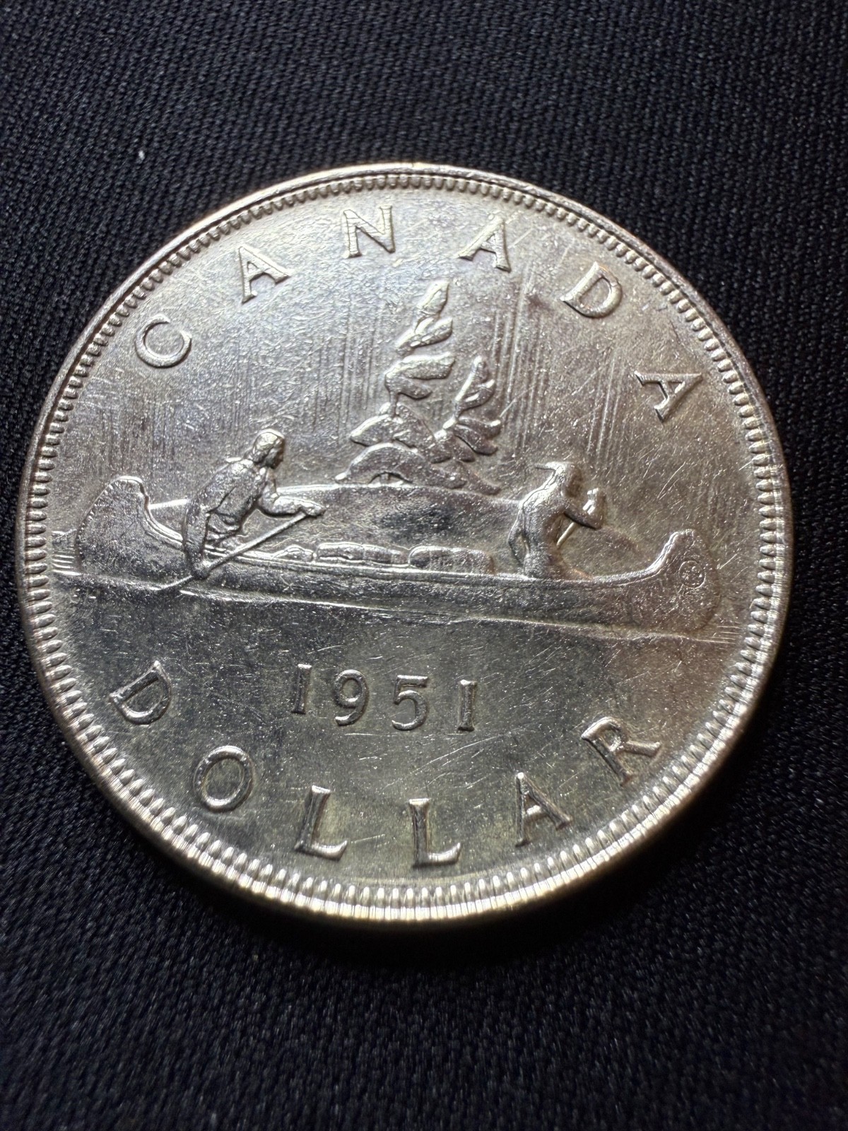 1951 Canadian Silver Dollar $1 Coin