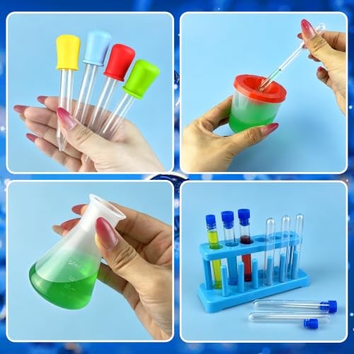 26PCS Science Lab Kit Plastic Lab Science Experiments and Test Tubes Set |