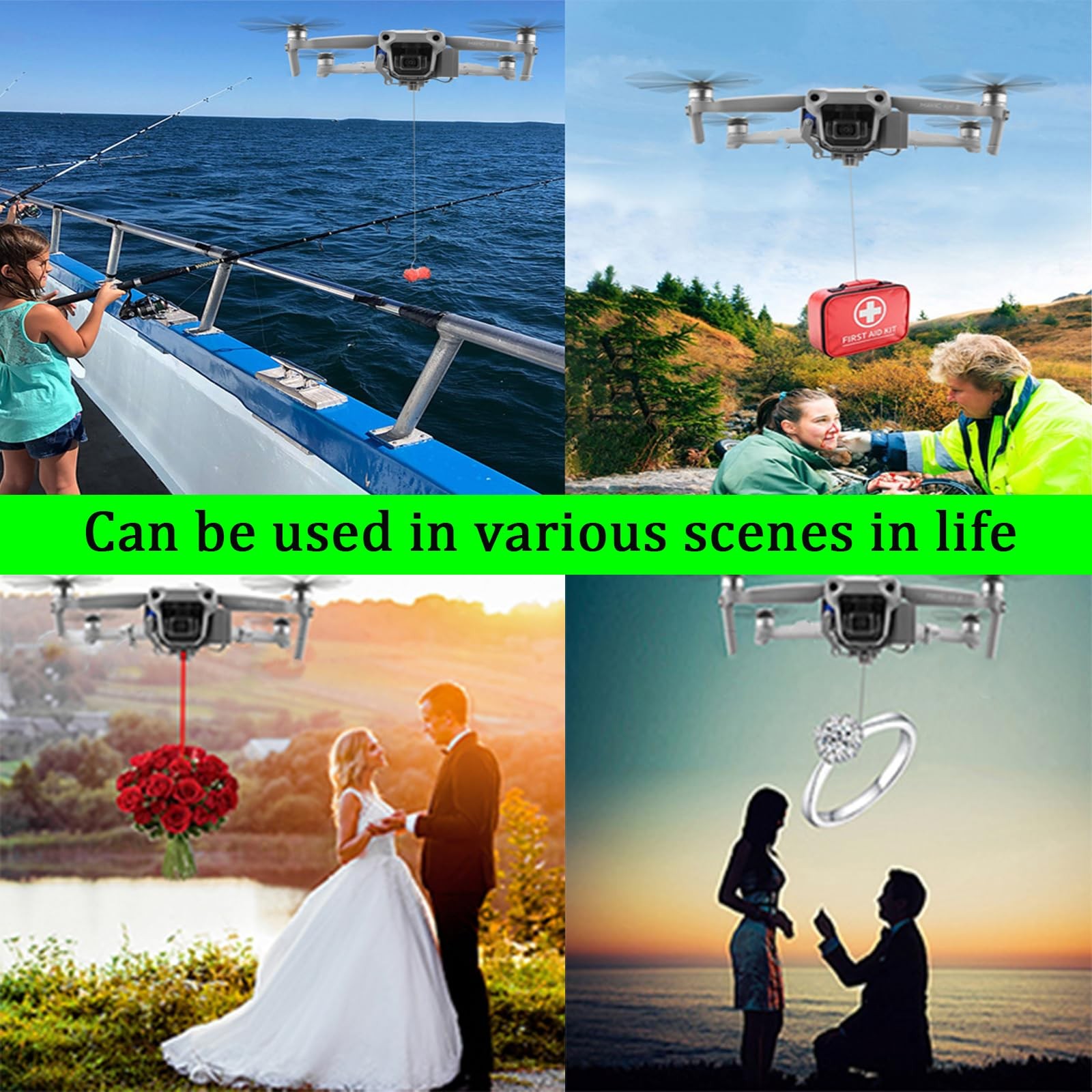 Universally Drone Airdrop System Release Device Payload Delivery Transport Drop,