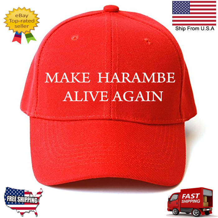 Republican MAKE HARAMBE ALIVE AGAIN Funny PARODY TRUMP HAT EMBROIDERED