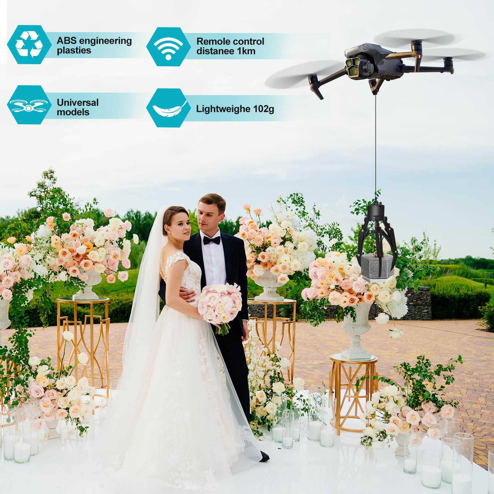 Drone Airdrop System - Remote Control Payload Release Device with Mechanical Cla