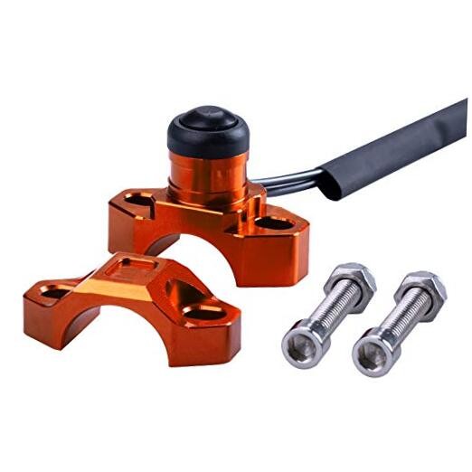 CNC Universal Motorcycle Engine Stop Start Kill with Mounting Backplate Orange
