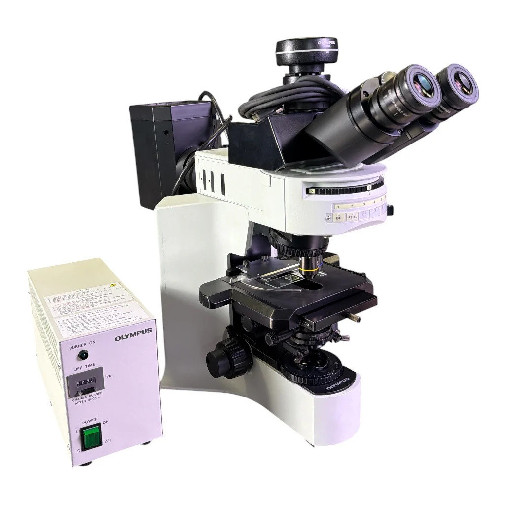 Olympus BX41TF Fluorescence Microscope w/ DP27 Camera, Filters, Objectives