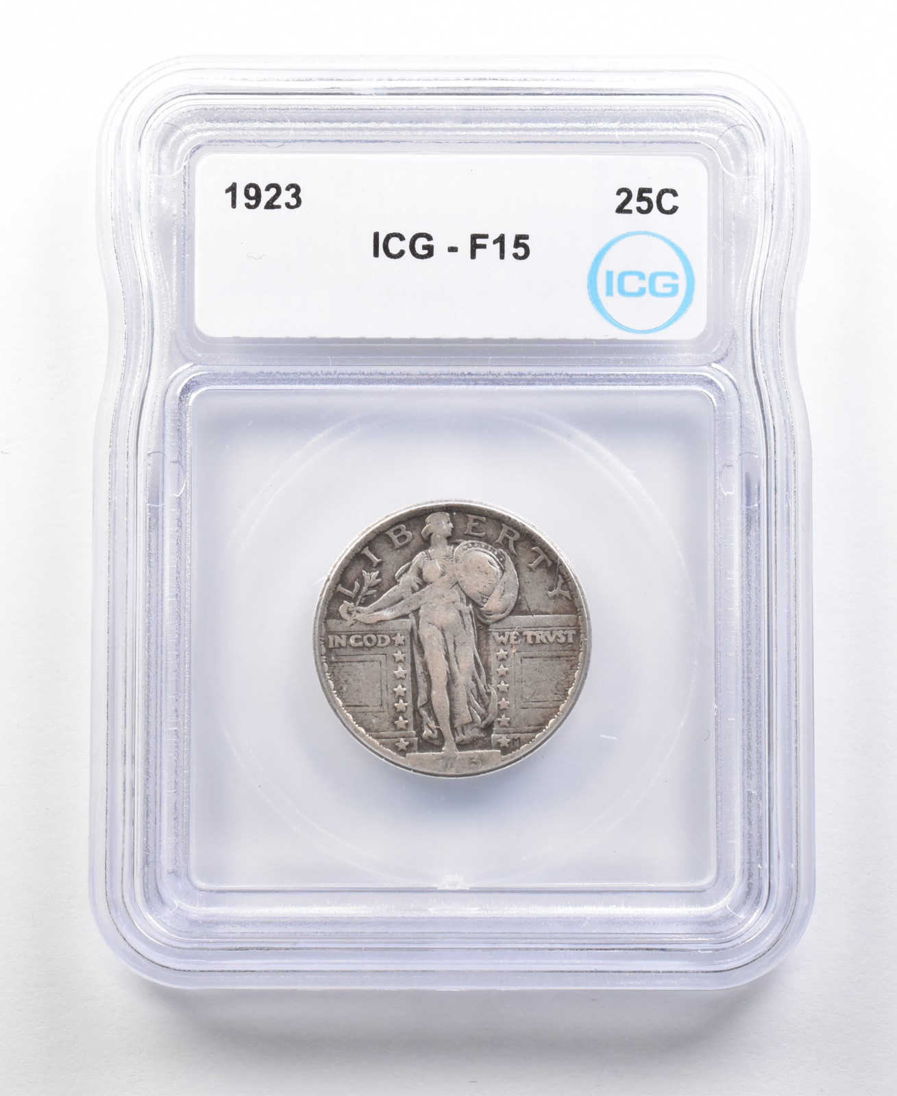 1923 Standing Liberty Quarter F15 ICG *4448