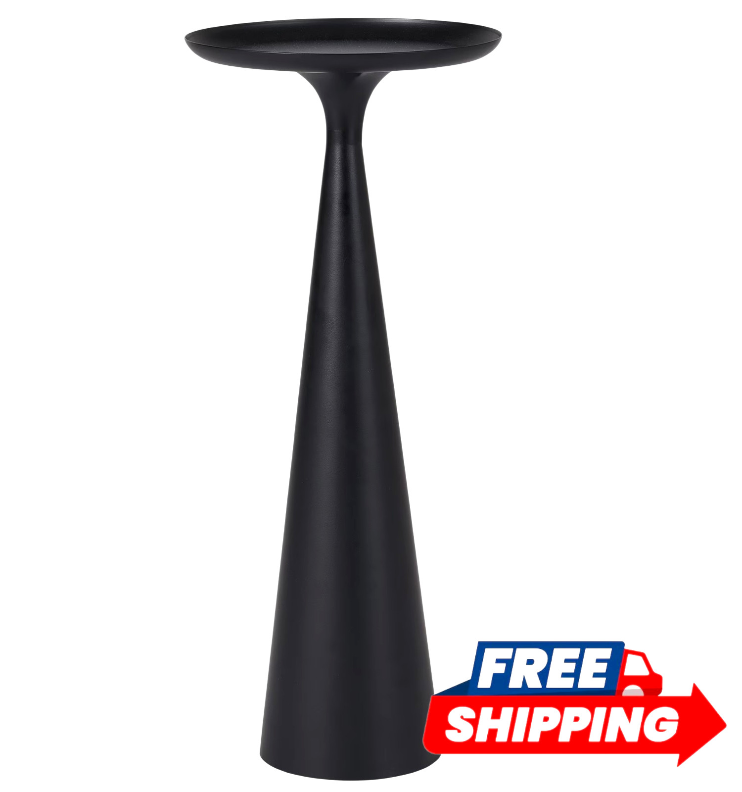 Round Black Side Table Metal Drink Stand Small Space Living Room Accent Table