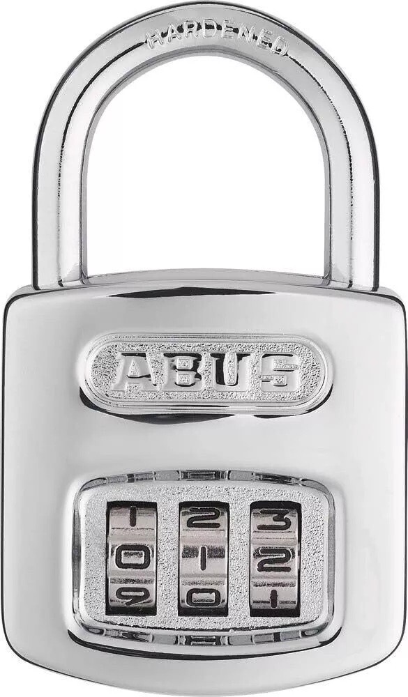 Abus 160/40 C 160 All Weather Resettable Chrome Combination Padlock, 3 Dial