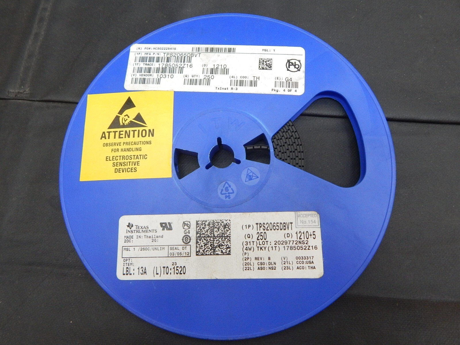 TI TPS2065DBVT POWER LOAD SWITCH, HIGH SIDE SOT-23-5 - LOT OF 4 - FAST SHIPPING