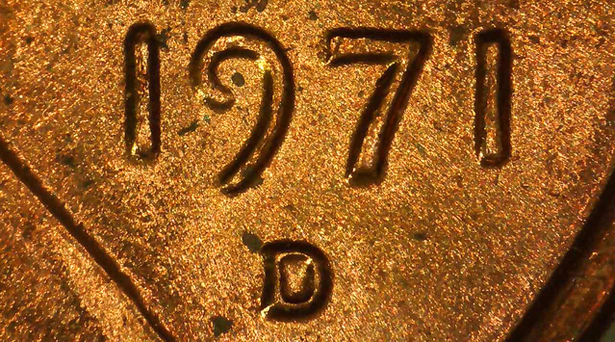 1971 D Lincoln Cent BU Red- Spike Head- Unlisted