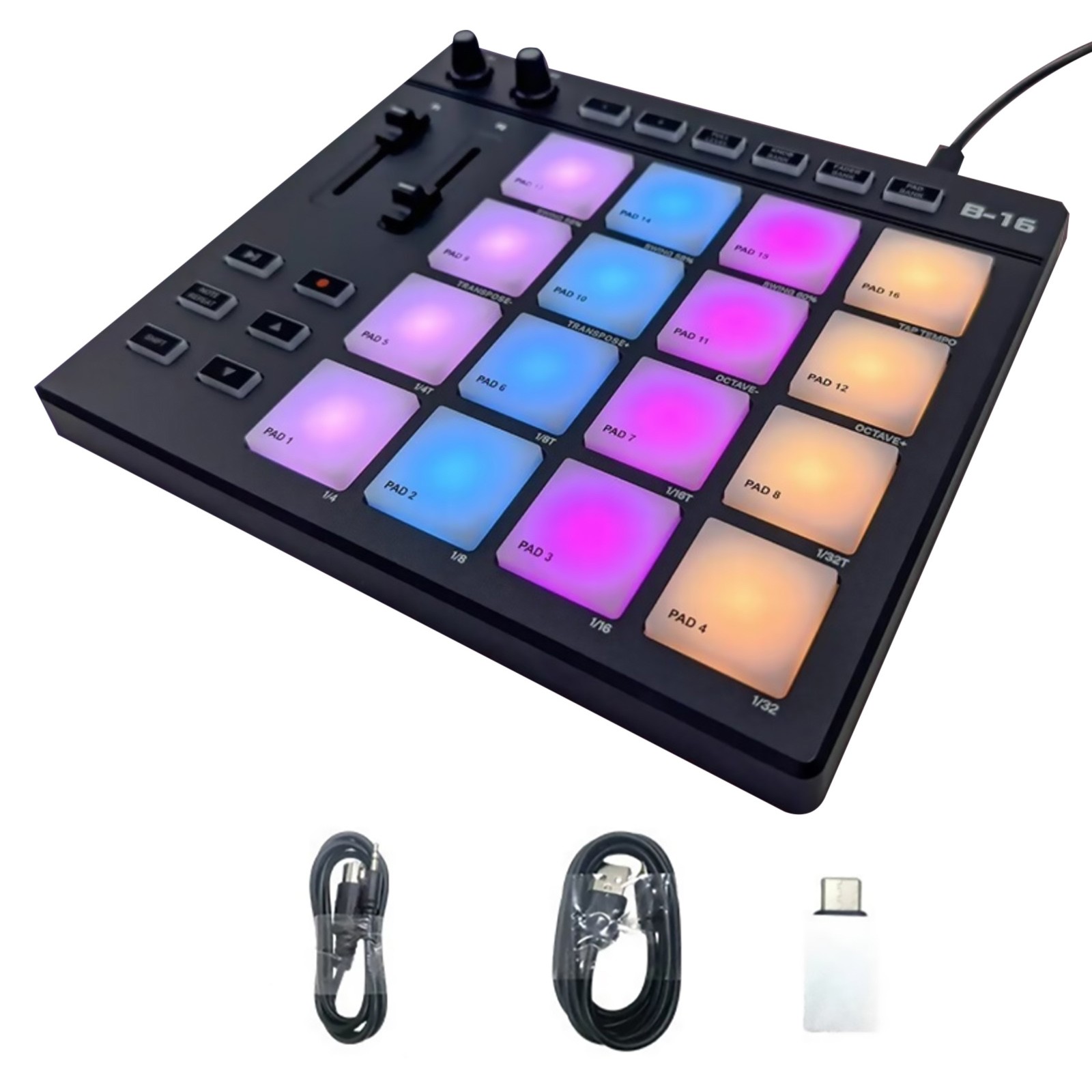 16 MIDI Pad Controller Beat Maker Machine for Finger Drumming Music Making