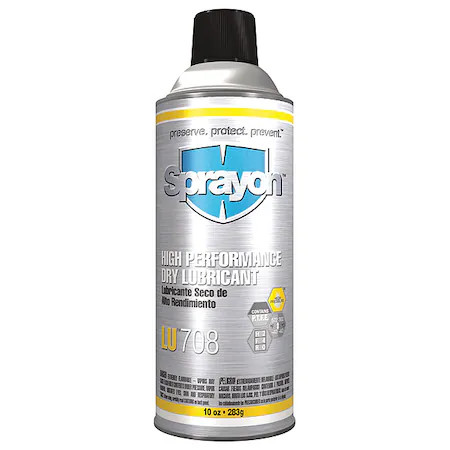 Sprayon Sc0708000 Dry Film Lubricant, 10 Oz, Aerosol Can, Ptfe, White