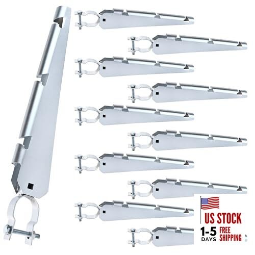 Barbed Wire Arm Extensions for 1-3/8" Chain Link Fence Pack, Silver, Hot 15