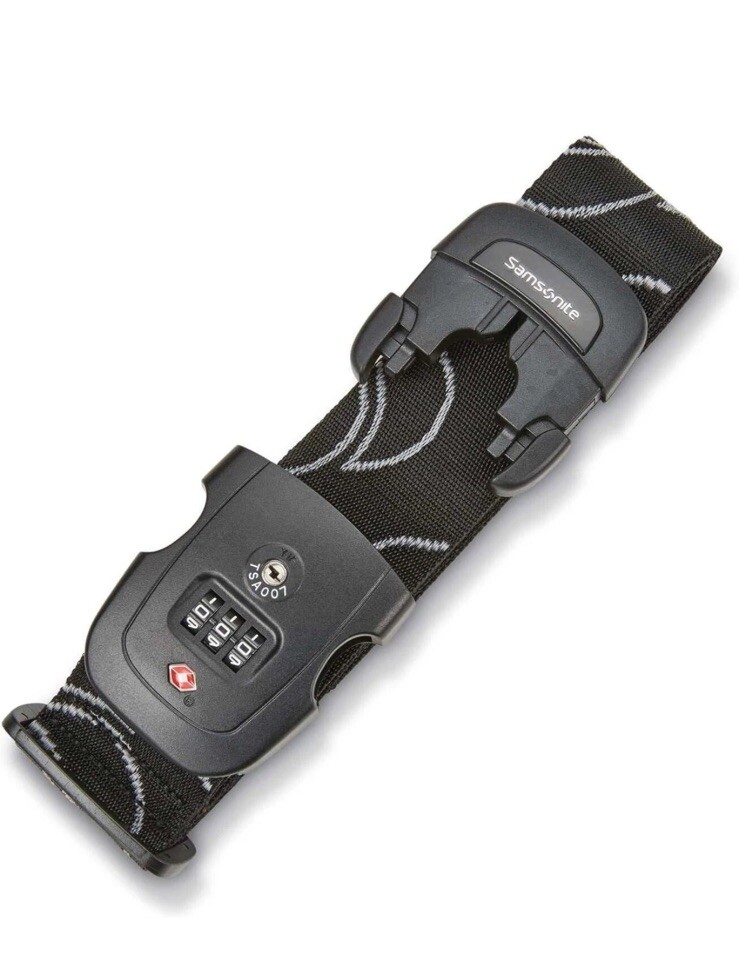 Samsonite 3 Dial Sentry Combo Luggage Strap, Black Multi, Combination Lock