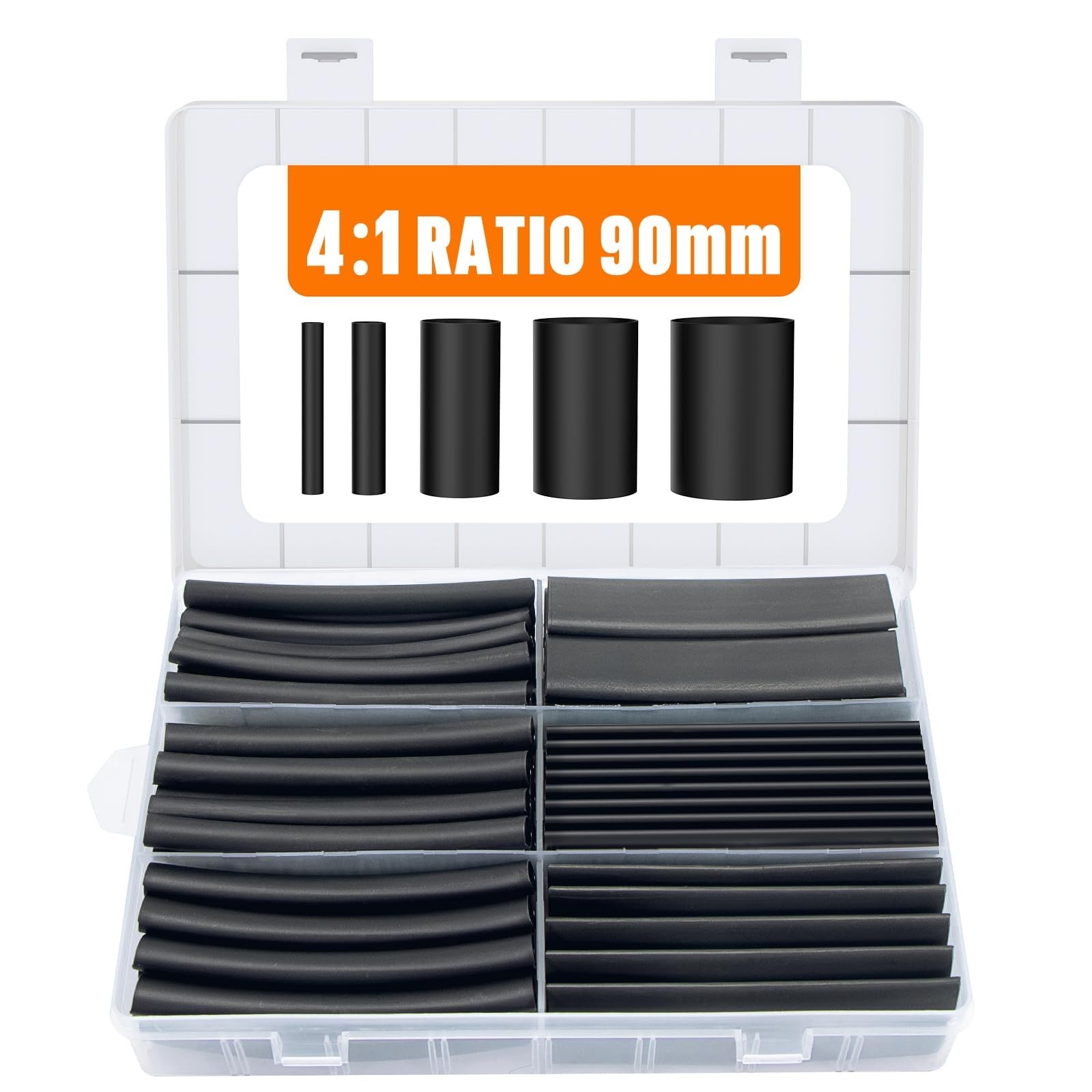 Lsnisni 3.54 Inches Heat Shrink Tubing Kit 100 Pcs, Ratio 4:1 Adhesive Lined,...