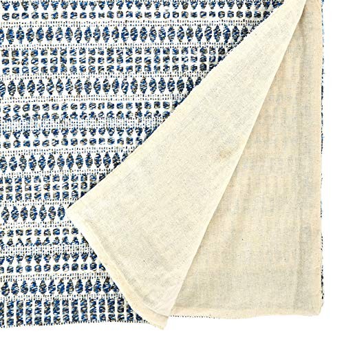 Kema Collection Woven Line Table Runner, 16" x 72" Blue