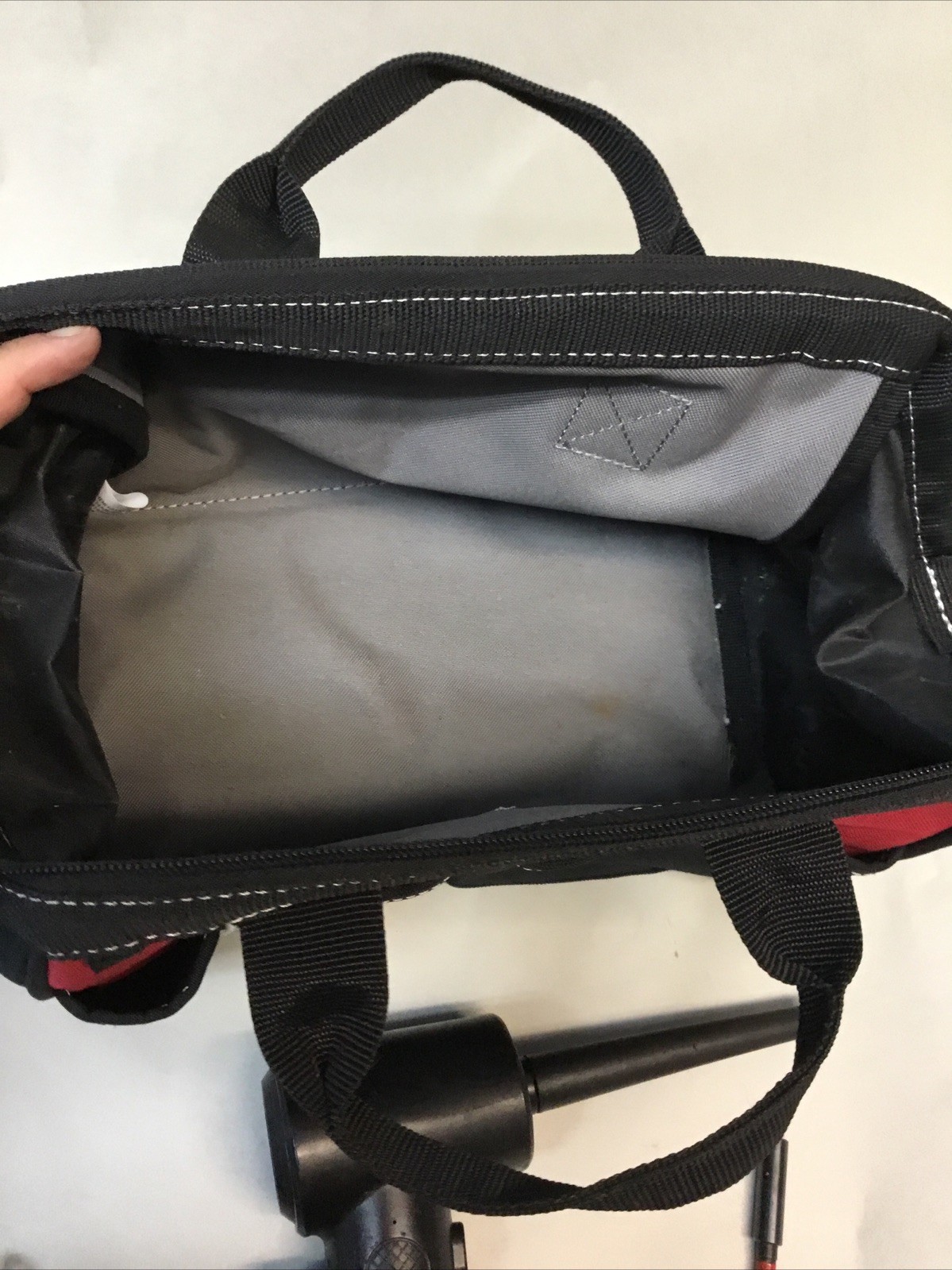 Husky 12 in 4 Pocket Zippered Tool Bag, Multi- Bit, & Wireless Air Duster Blower