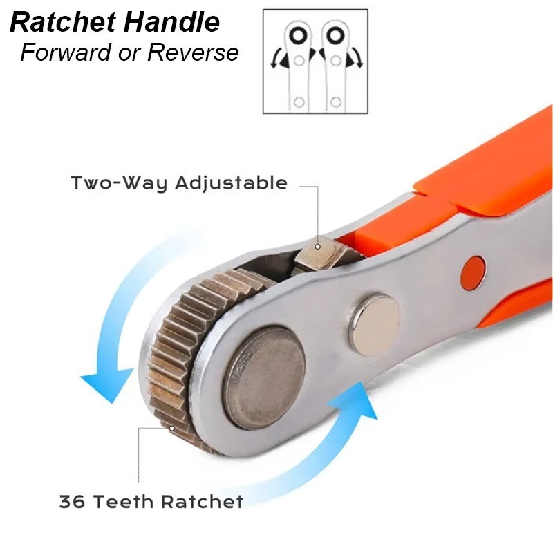 Ratcheting Right Angle Screwdriver Hex Drive 90 Degree Offset + 10pc Bits Set!