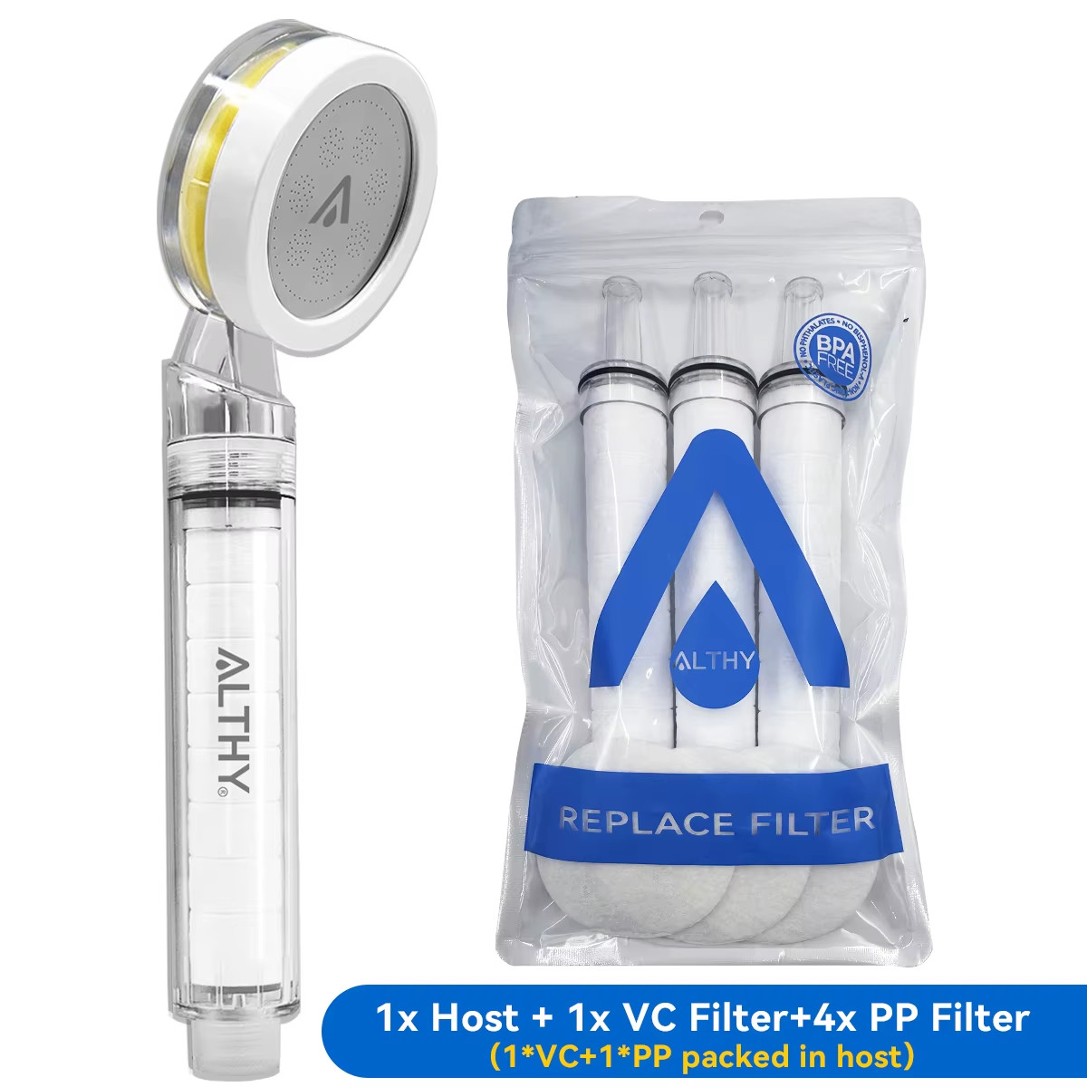 Vitamin C Handheld Shower Head Filter,High Pressure SPA Softener Water,Whiten&Mo