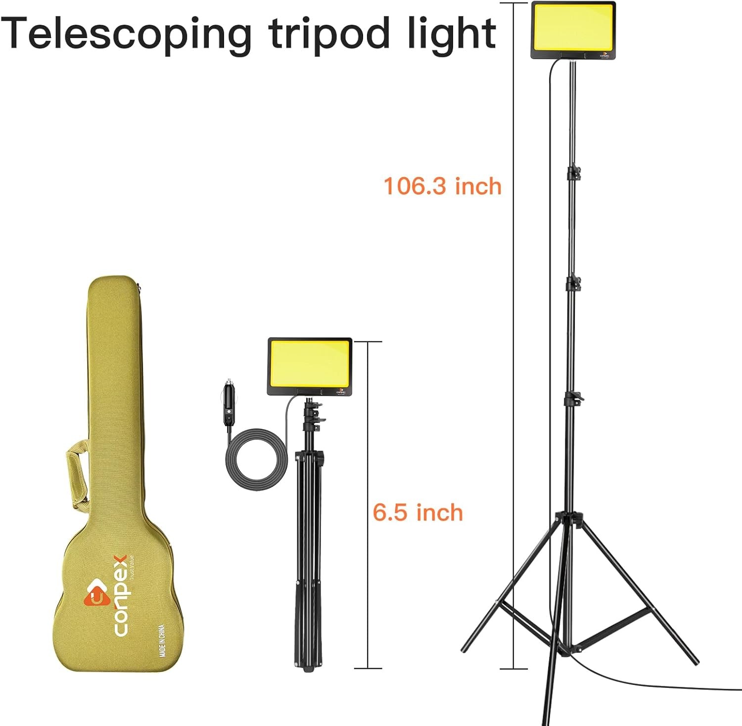 Telescoping LED Camping Light Tripod