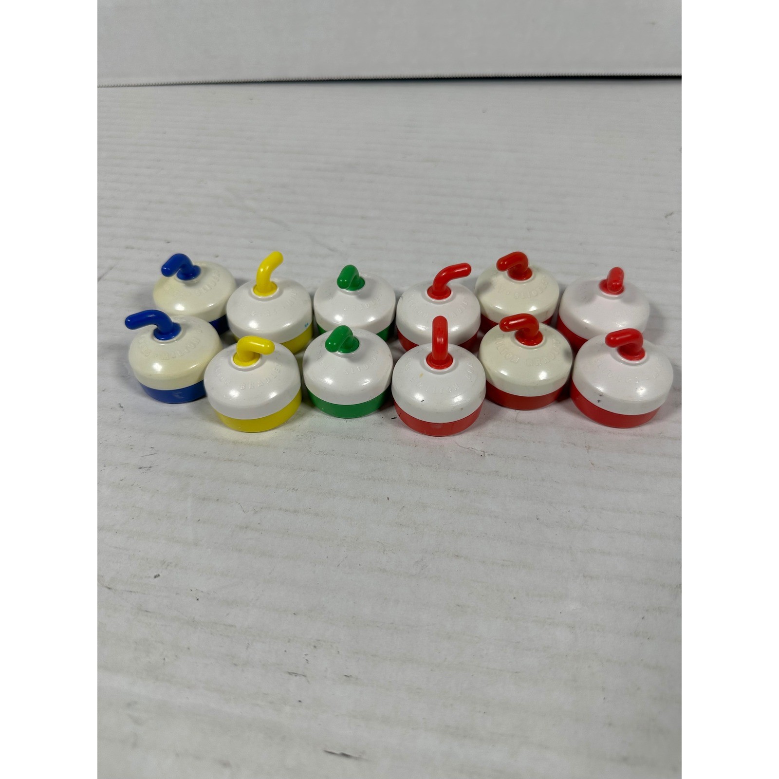Vintage Milton Bradley Sliders Game Replacement Pieces 12ct Curling Stones