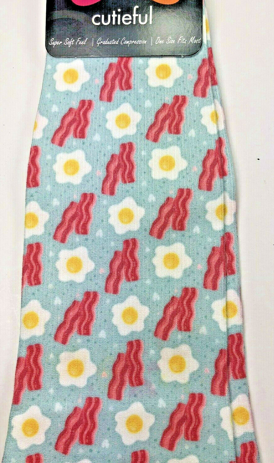 Cutieful/BACON & EGGS/ 10-18mmHg Knit Compression Socks /NWT/Buy 2 Get. 3rd Free