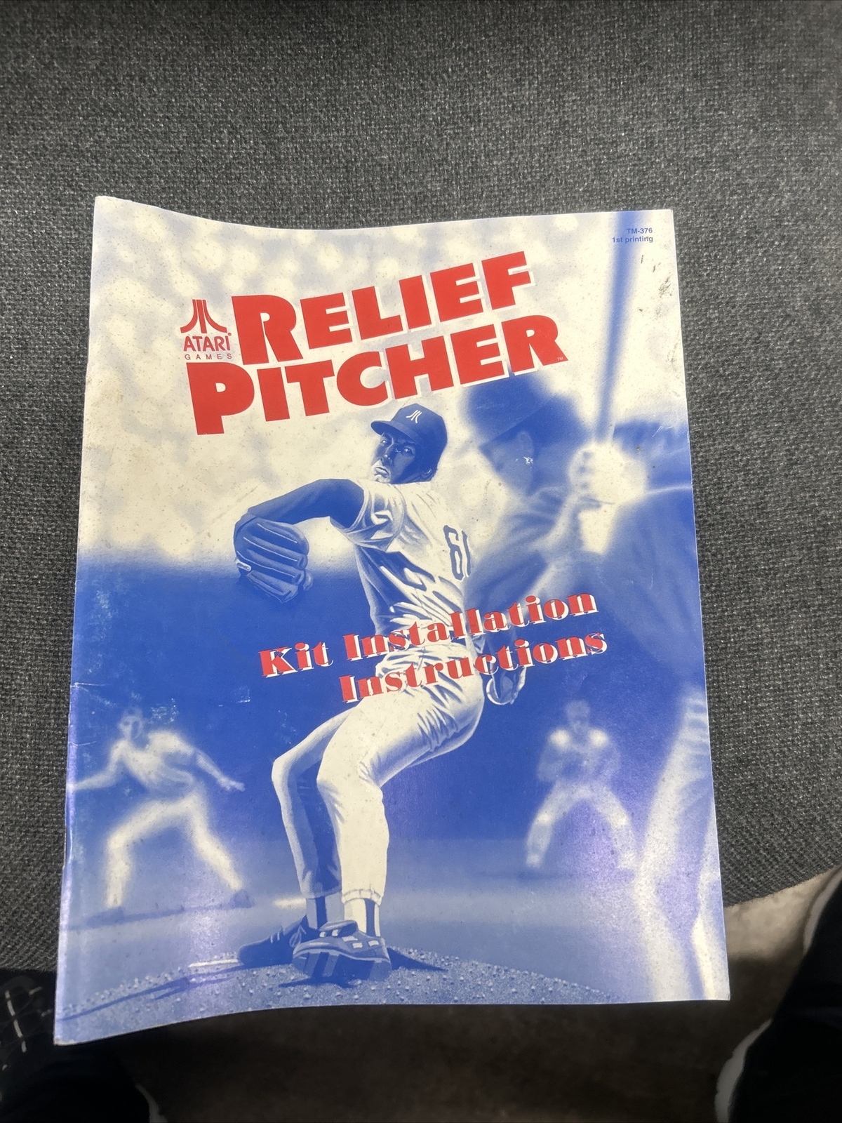 Atari RELIEF PITCHER Arcade Video Game Manual - good used original