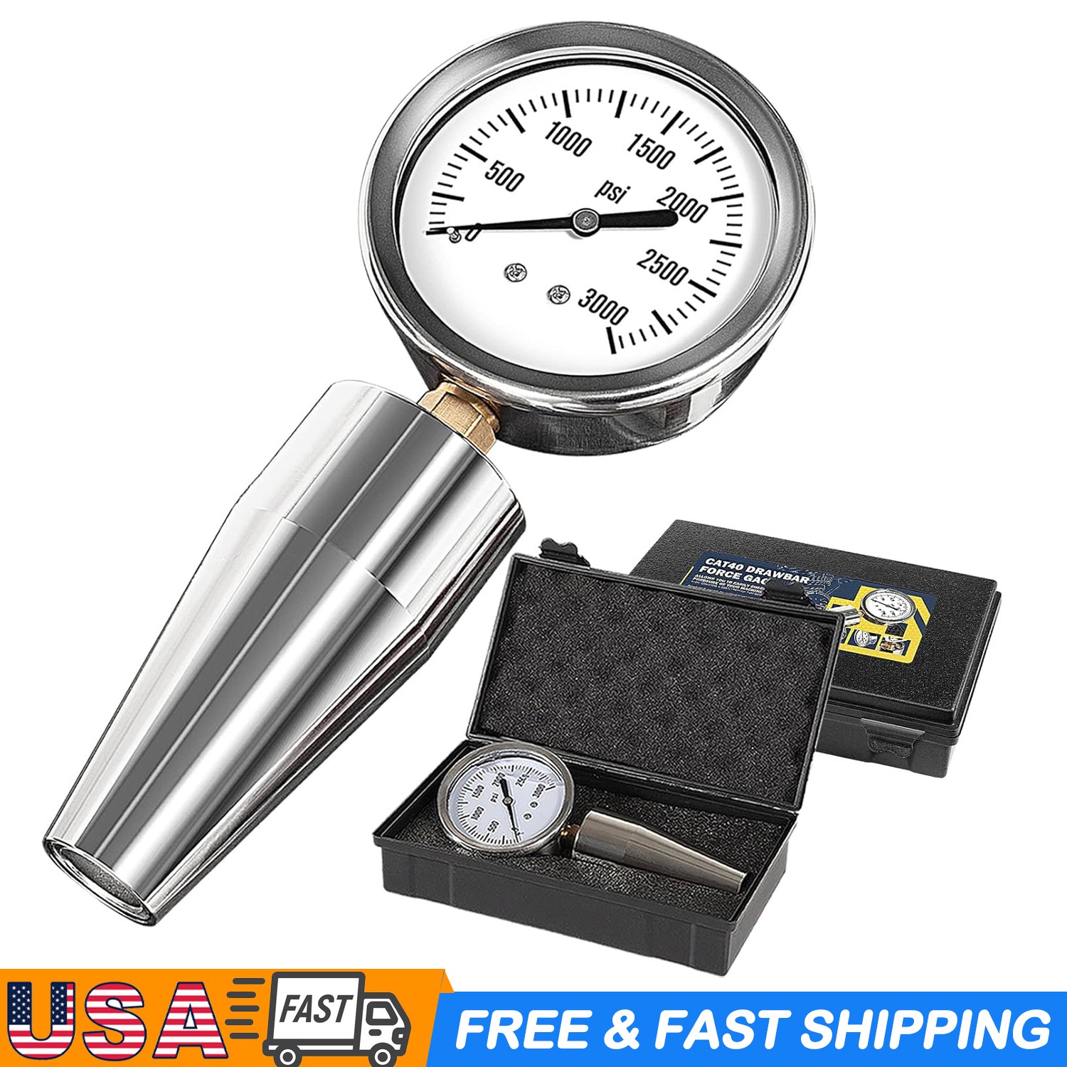 Drawbar Force Gage Spindle Force Test Gauge for All CAT40 or Bt40 CNC Machines