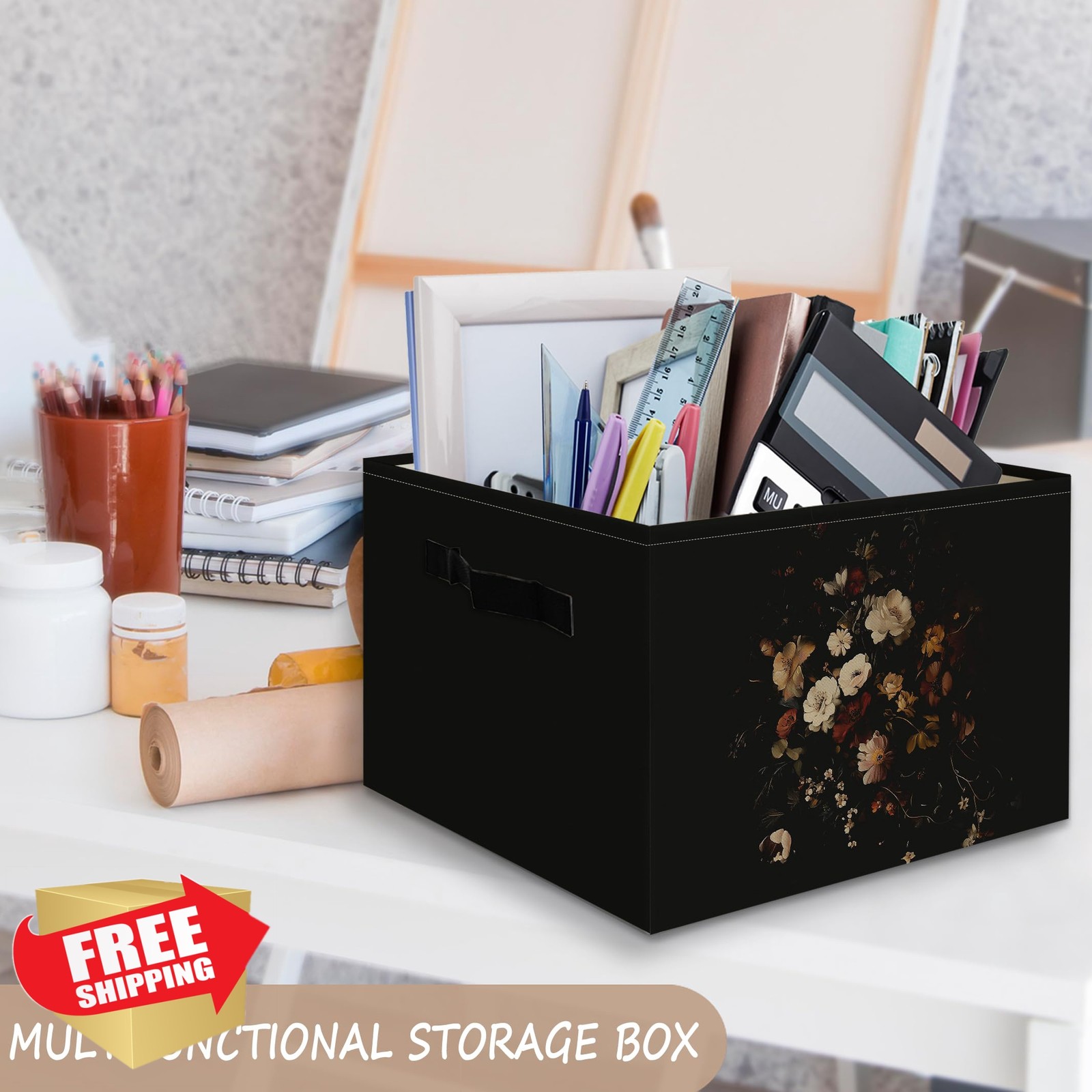 JUIOEIU Storage Bins Floral