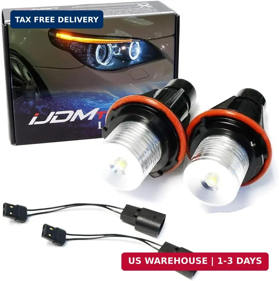 White LED Angel Eye Ring Marker Bulbs Compatible With BMW 5 6 7 Series X3-X5
