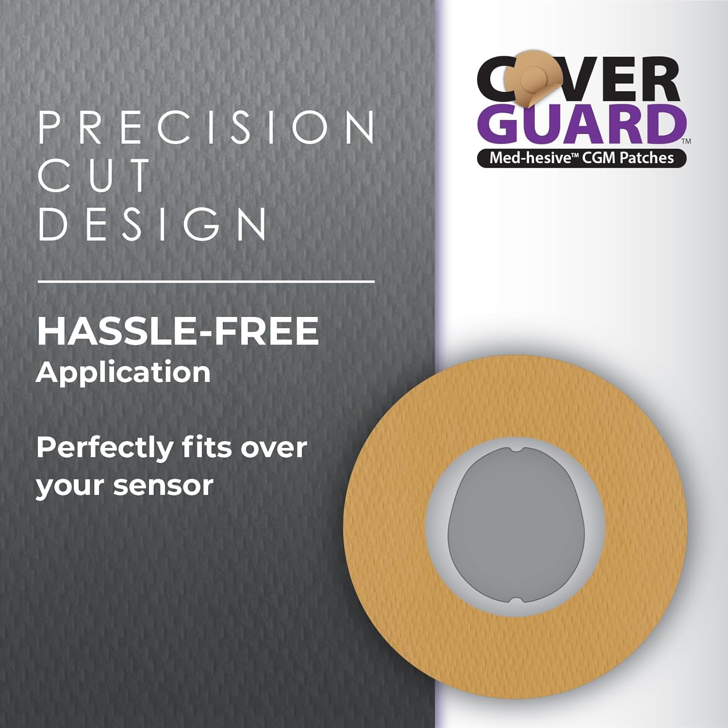 CGM Overpatch | Dexcom G7, Stelo | Tan Center-Cut Design| 25-Count | Waterproof