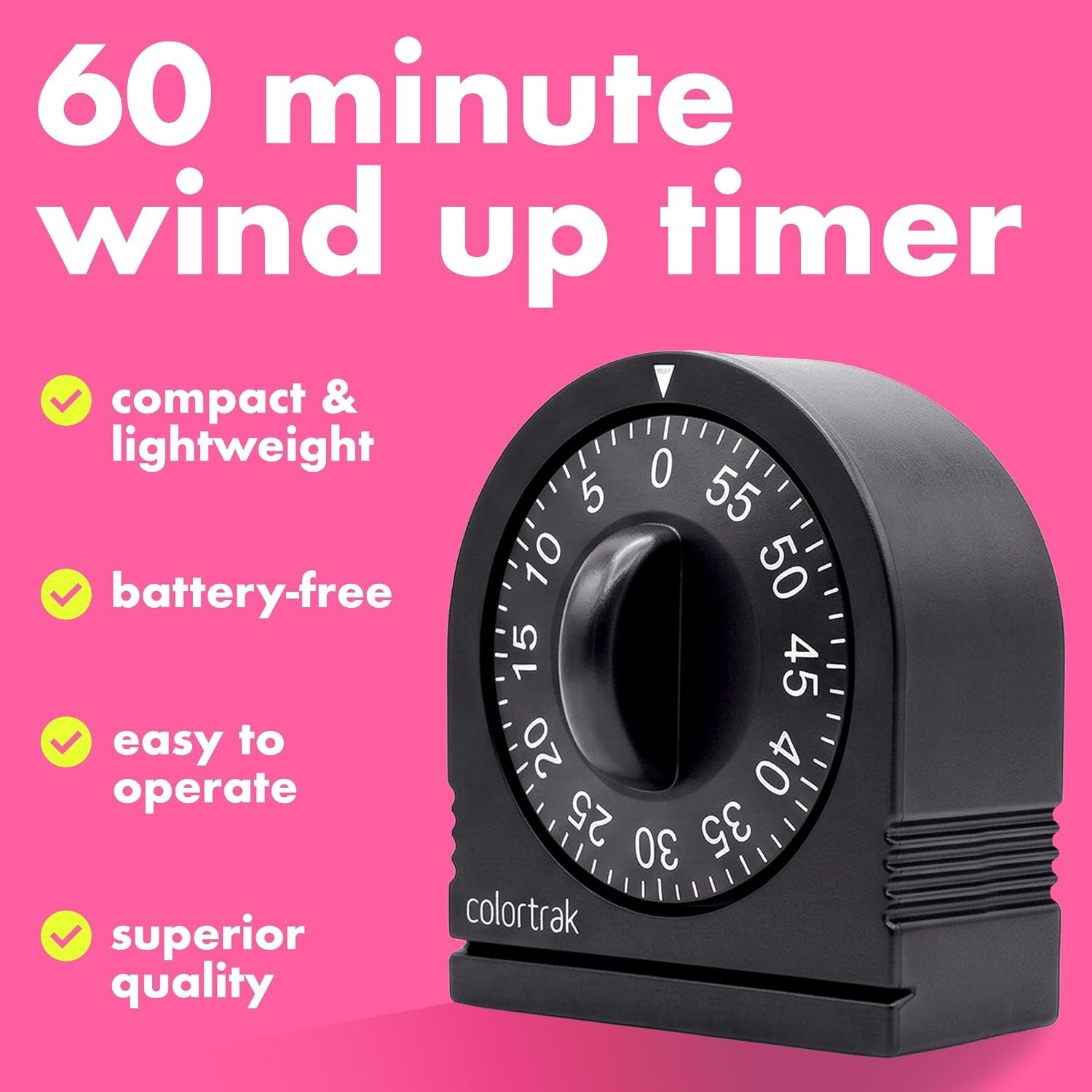 60 Minute Wind Up Timer, Salon Hair Color Processing Timer, Mechanical Visual...