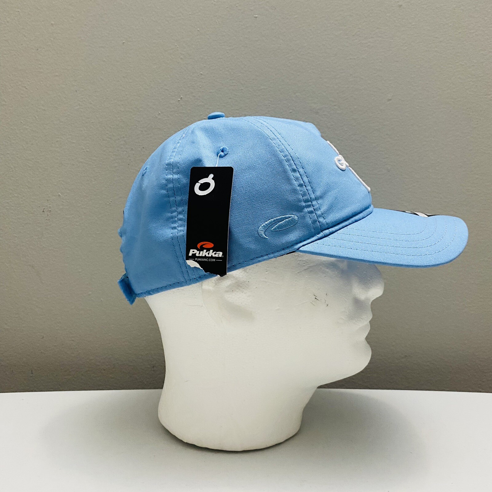 Pukka GOLFTEC 1995 Men's Adjustable Strapback Golf Cap Hat Light Blue/White OSFA