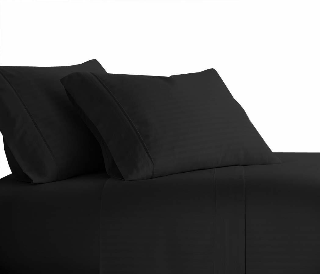 Attached Waterbed Sheets 100% Cotton Stripe Sheet Set For Waterbed Mattresses