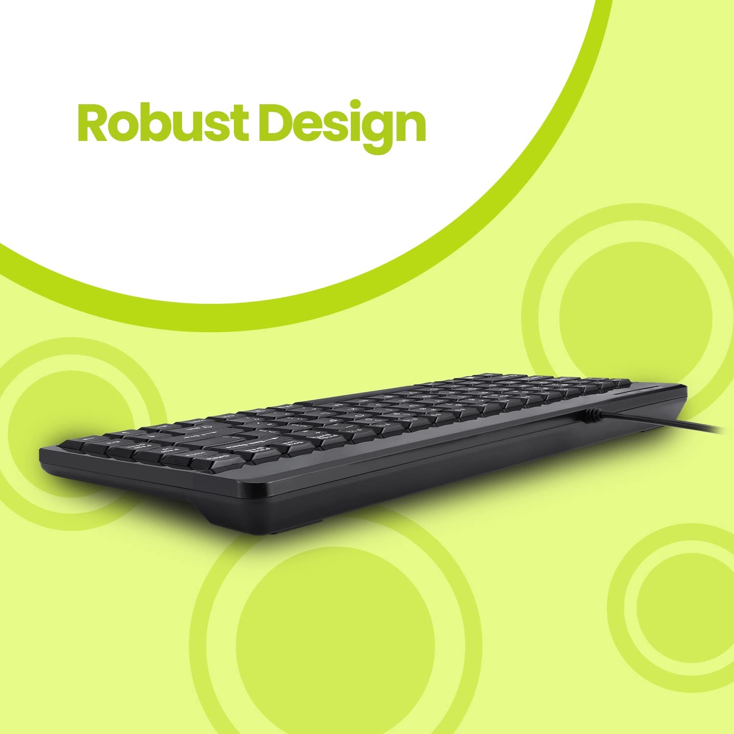 Wired PS2 Mini Keyboard, Black, US English Layout for Efficient Typing