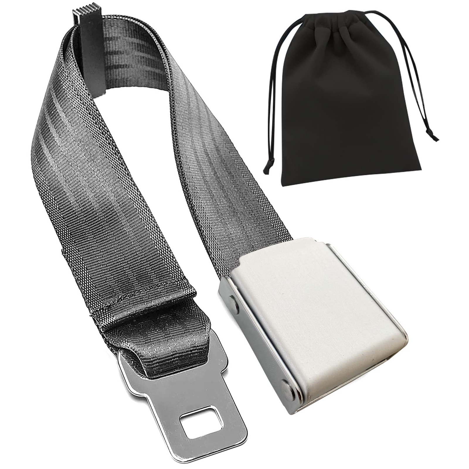 Airplane Seat Belt Extender, 7-31" Airline Seatbelt Extender large, Sliver