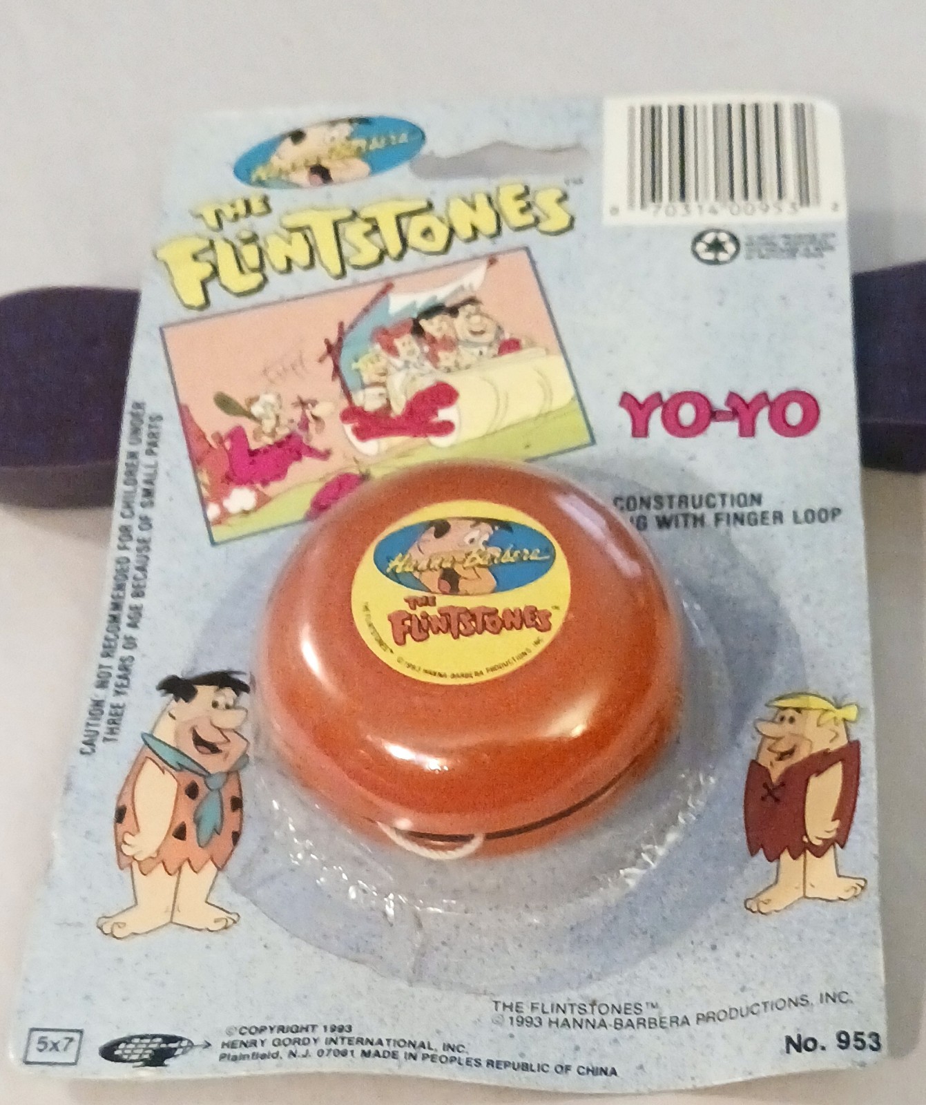 The Flintstones Yo Yo NEW OLD STOCK 1993 Hanna Barbera Sealed on Card
