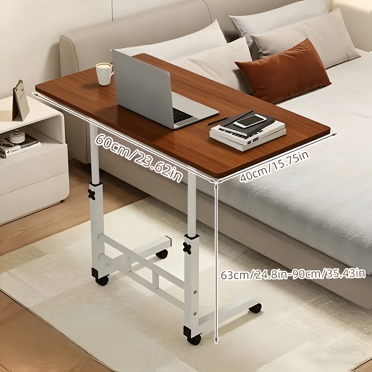 Adjustable Height Rolling Standing Desk for Small Spaces Fits Study Bedroom Us