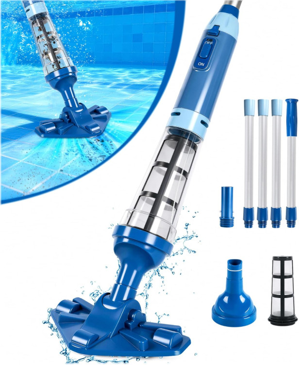 Aspiradora Spa Piscina Inalámbrica 15.8 GPM Recargable 90 Min Sensor Agua