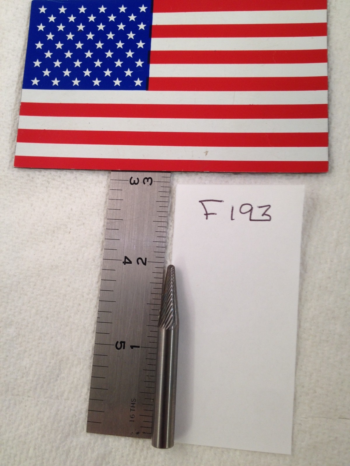 NEW FALCON / SGS 1/4" SHANK CARBIDE BURR SL-1 cone SINGLE CUT 5/8" LOC (F193)